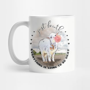 Cute Baby Goat Bubblegum Just Breathe Mug